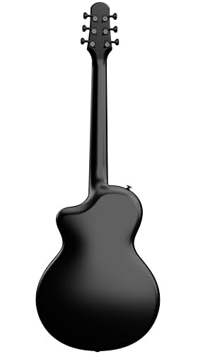 Natasha Carbon Fiber Acoustic Guitar, 38-inch Steel-string Guitarra,Durable Thin 6-string Guitar for Beginners (Cosmic Black)