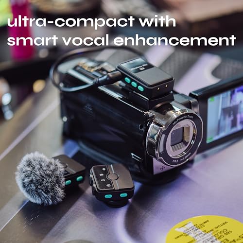 CreatorMic voice-enhancing mini wireless microphone for iPhone/Android/Camera - limiter, voice EQ, noise cancel, echo remove, magnetic mount – lapel mic clip on for video/vlog/YouTube/Tiktok