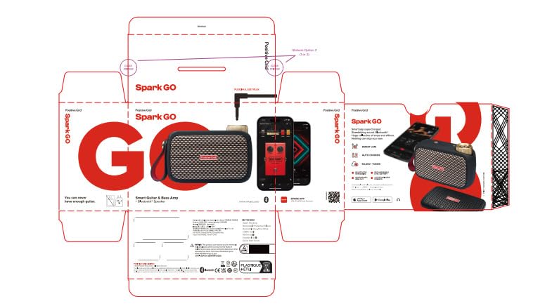 Positive Grid Spark GO 5W Ultra-Portable Smart Guitar Amp, Headphone Amp & Bluetooth Speaker with Smart App for Electric Guitar, Acoustic or Bass