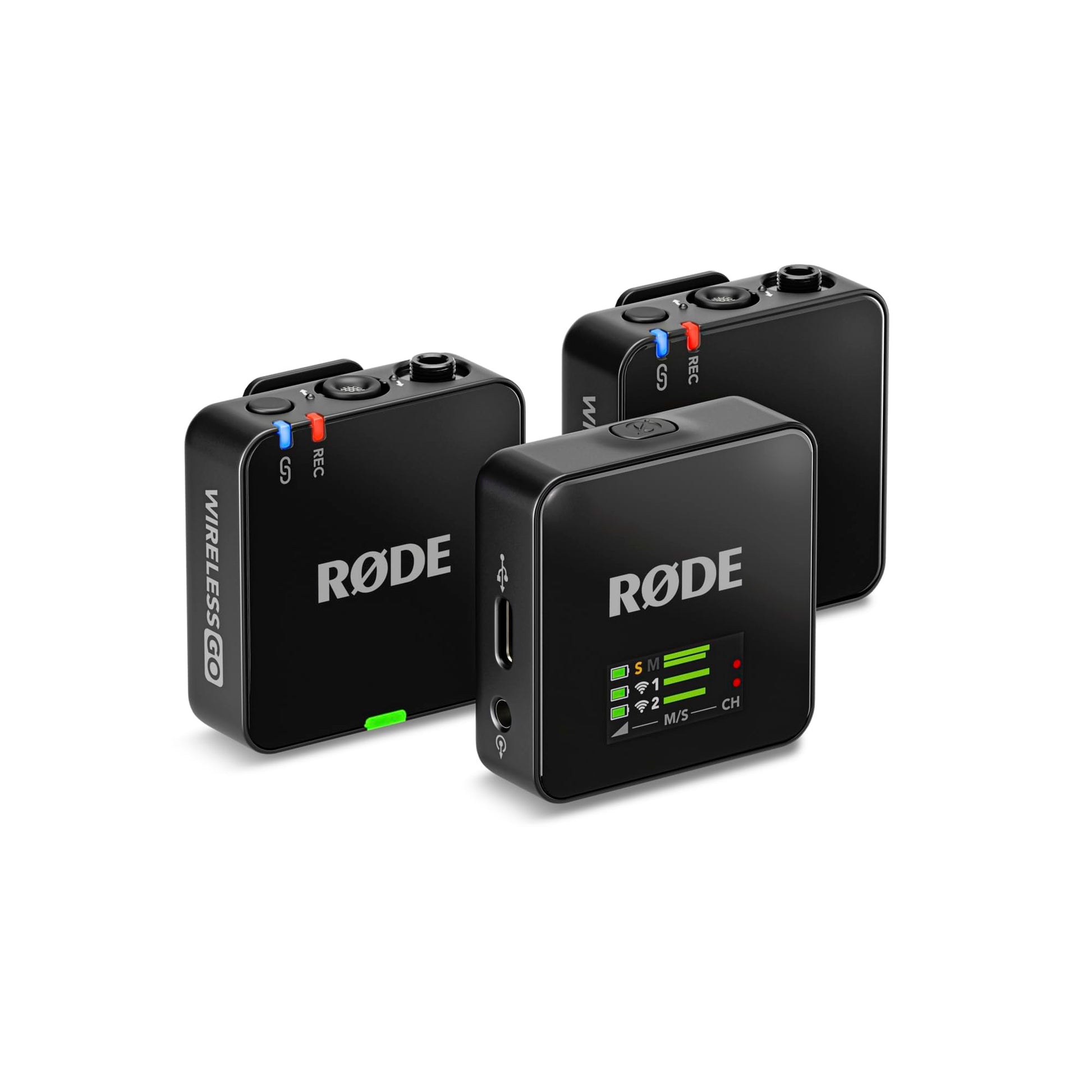 Rode Wireless GO (Gen 3) 2-Person Compact Digital Wireless Microphone Recorder Black Bundle with Grade Lavalier Lapel Microphone (2 Pack), Kellards Cleaning Cloth