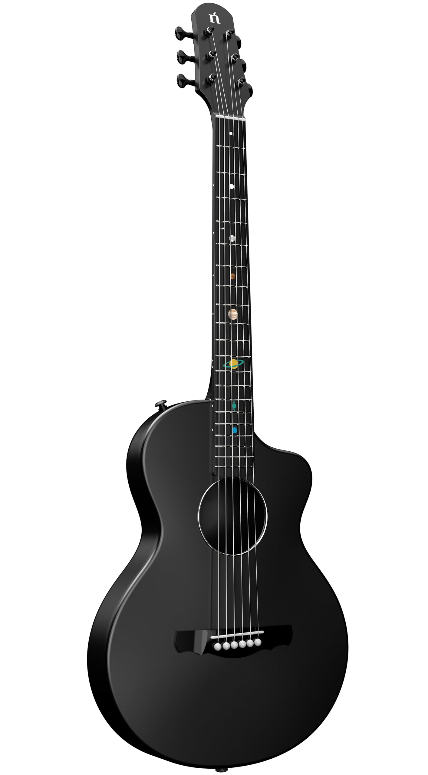 Natasha Carbon Fiber Acoustic Guitar, 38-inch Steel-string Guitarra,Durable Thin 6-string Guitar for Beginners (Cosmic Black)