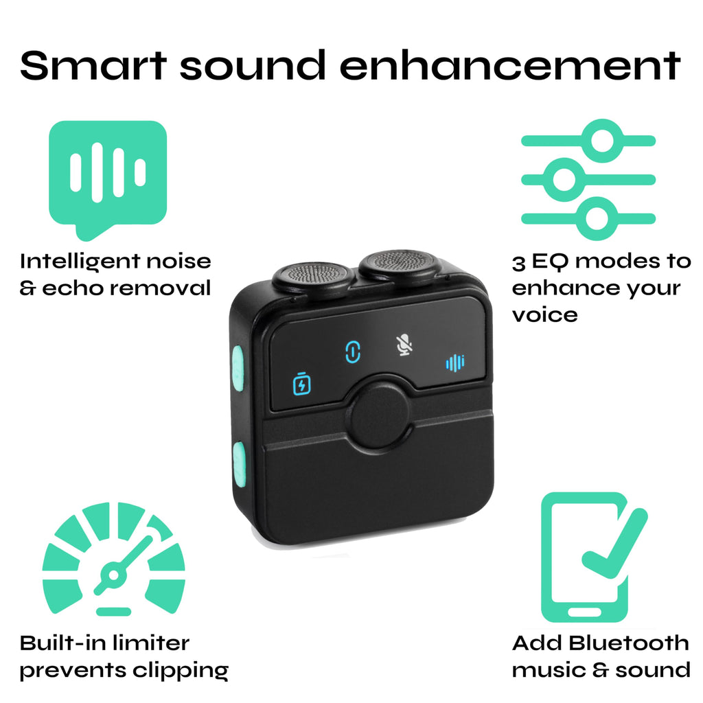 CreatorMic voice-enhancing mini wireless microphone for iPhone/Android/Camera - limiter, voice EQ, noise cancel, echo remove, magnetic mount – lapel mic clip on for video/vlog/YouTube/Tiktok
