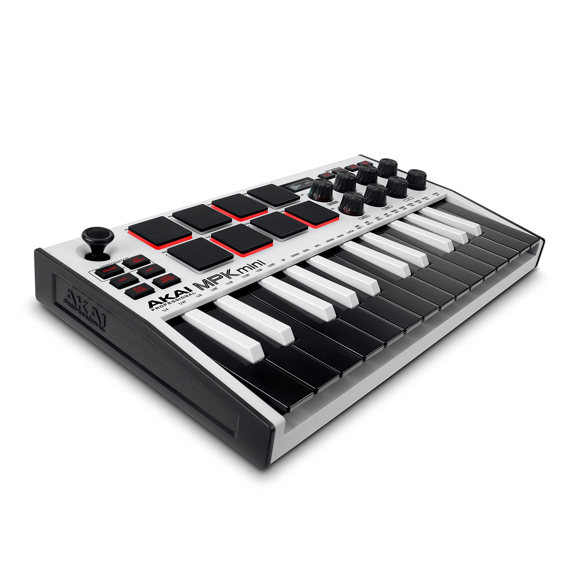 Akai Professional MPK Mini MK3 - 25 Key USB MIDI Keyboard Controller With 8 Backlit Drum Pads, 8 Knobs, Music Production Software and Native Instruments Sound Package (NKS Integration), White