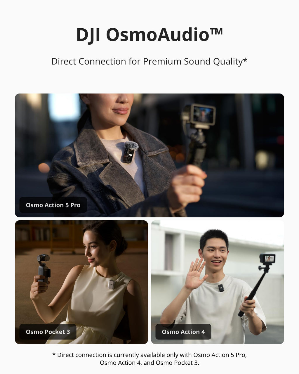 DJI Mic 2 (2 TX + 1 RX + Charging Case), Wireless Lavalier Microphone, Intelligent Noise Cancelling, 32-bit Float Internal Recording, 820 ft.(250m) Range, Microphone for iPhone, Android, Camera (Used)