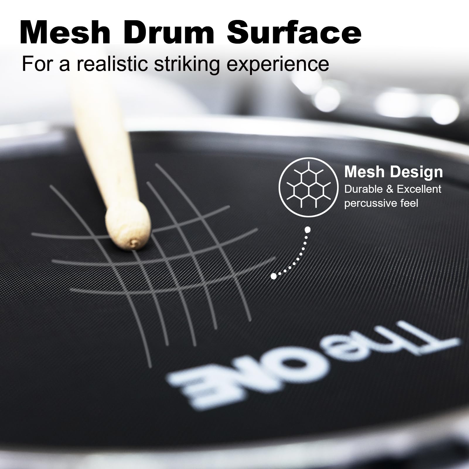 The ONE Electric Drum Set Bundle with 2 Switch Pedals, Headphones, Sticks & Drum Throne