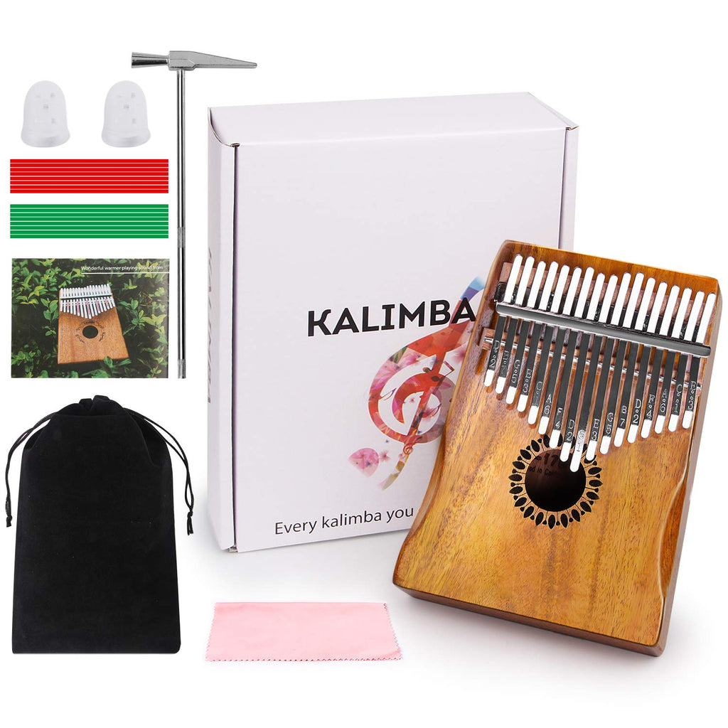 Newlam Kalimba Thumb Piano 17 Keys, Portable Mbira Finger Piano Gifts for Kids and Adults Beginners Wood