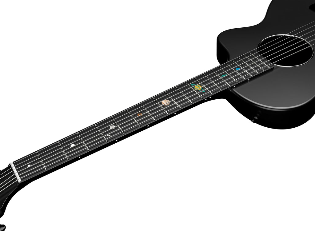 Natasha Carbon Fiber Acoustic Guitar, 38-inch Steel-string Guitarra,Durable Thin 6-string Guitar for Beginners (Cosmic Black)