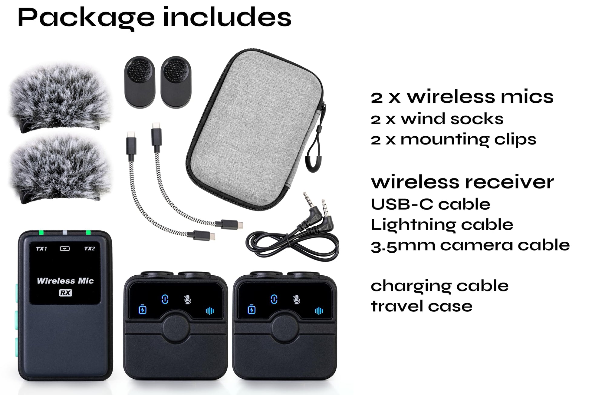 CreatorMic voice-enhancing mini wireless microphone for iPhone/Android/Camera - limiter, voice EQ, noise cancel, echo remove, magnetic mount – lapel mic clip on for video/vlog/YouTube/Tiktok
